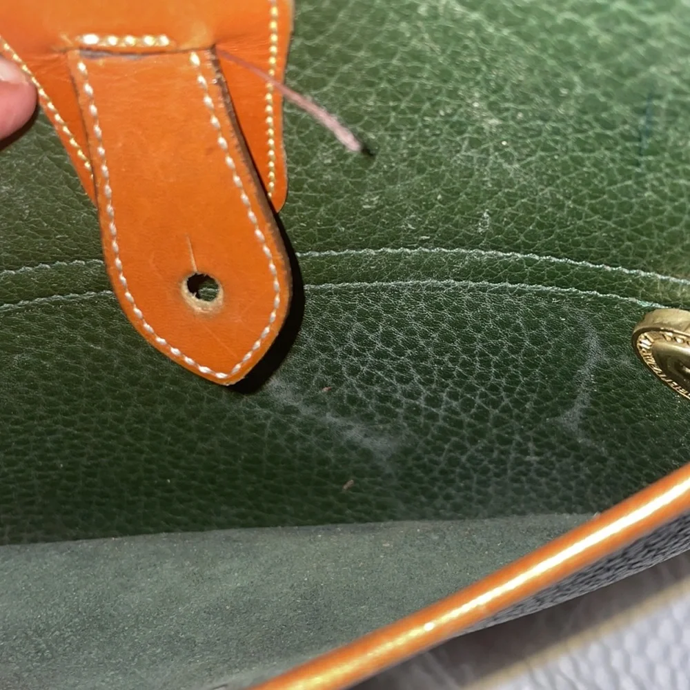 Dooney & Bourke Vintage Spectator Bag in Fir Green and Tan Leather - Picture 15 of 17
